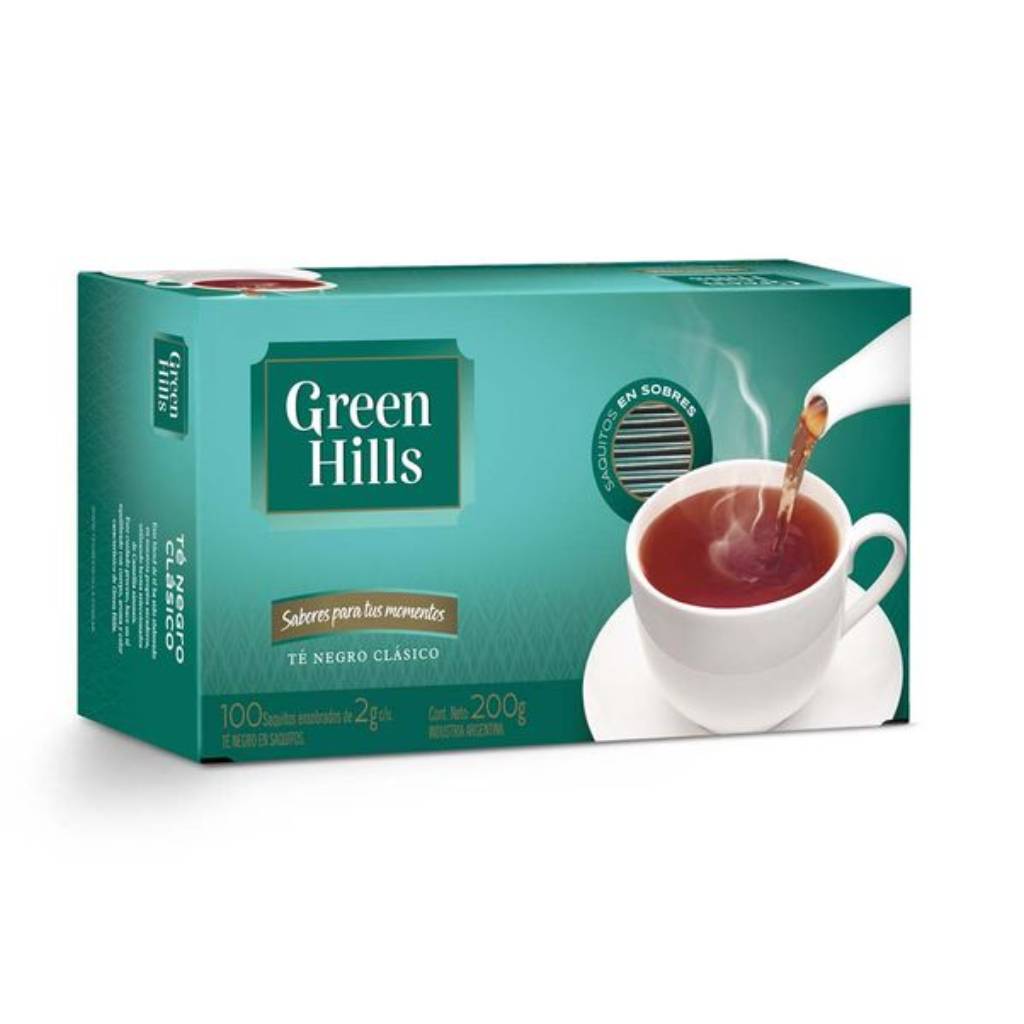 Te Green Hills Clásico 100 Sobres Negro